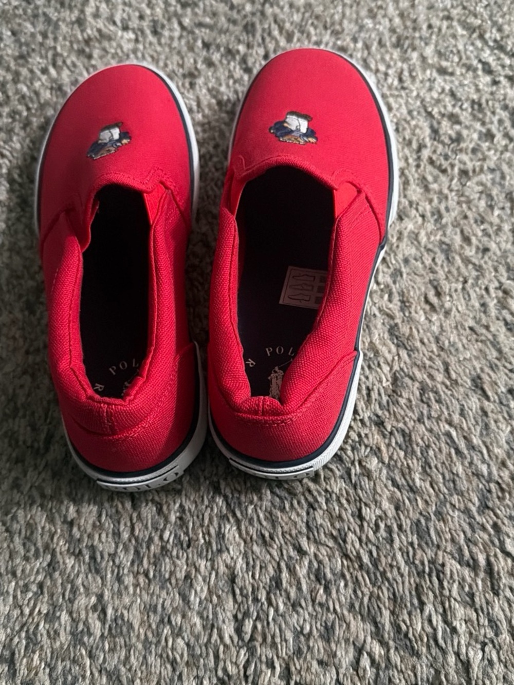 Polo by Ralph Lauren Kids Red Canvas Slip-On Sneakers